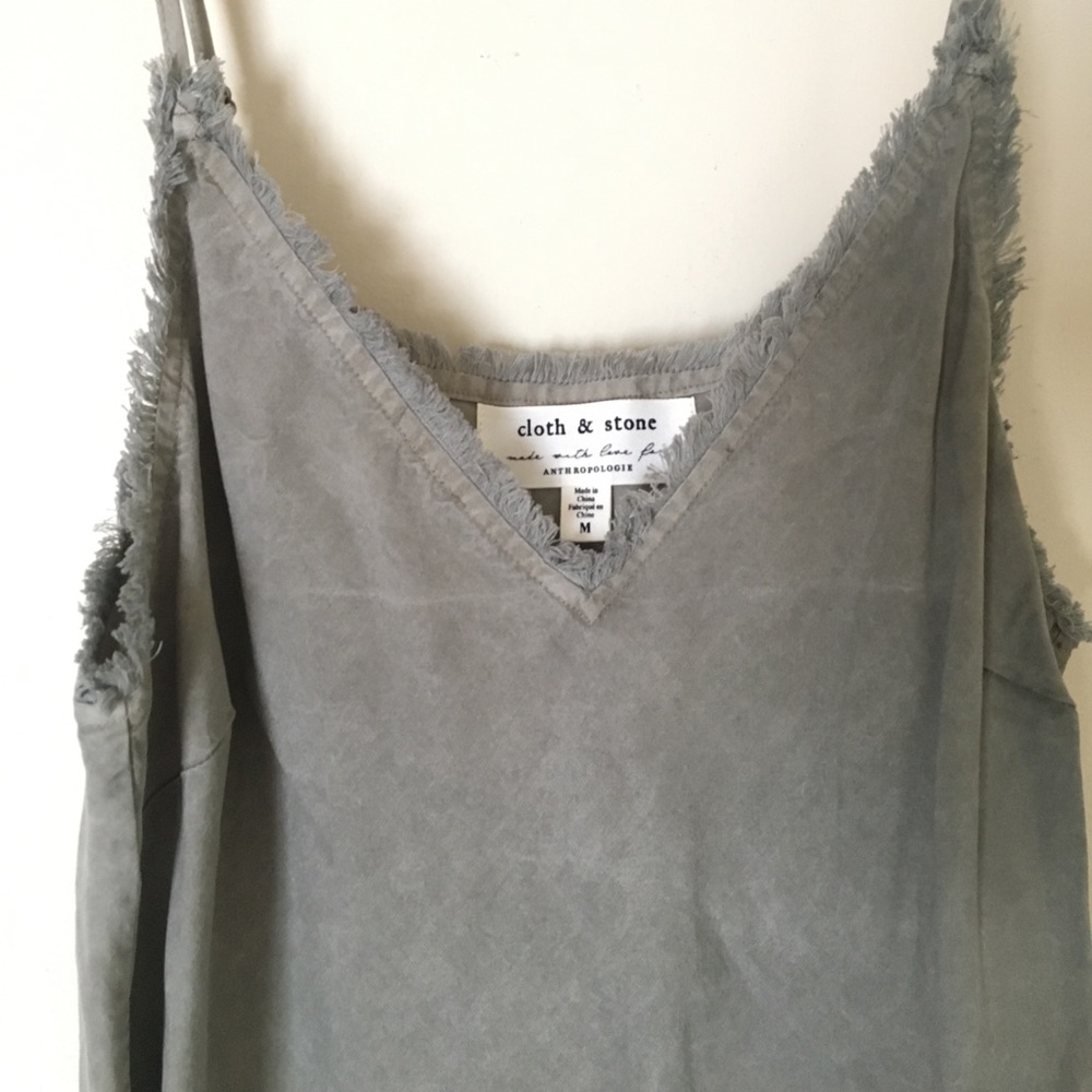 Cloth& Stone Fray Edge Cami in Sage